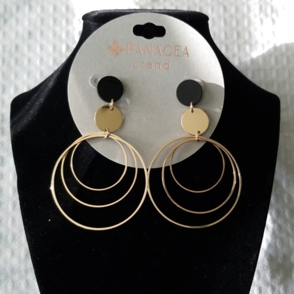 Nwt. Panacea Resin Post Metal Hoop Earrings